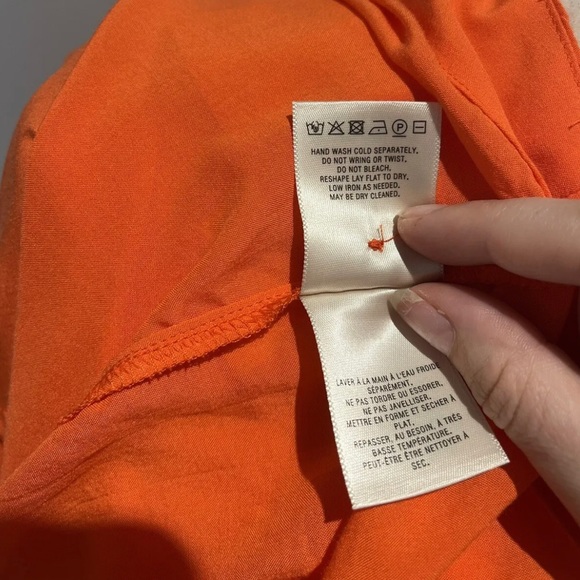 Anthropologie Maeve Tangerine Orange Short Sleeve Button Down Size Small S - Picture 10 of 10